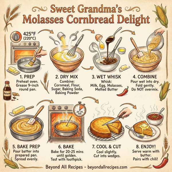 Sweet Grandma's Molasses Cornbread Delight instructions