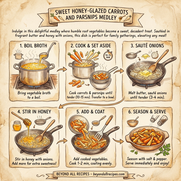 Sweet Honey-Glazed Carrots and Parsnips Medley instructions