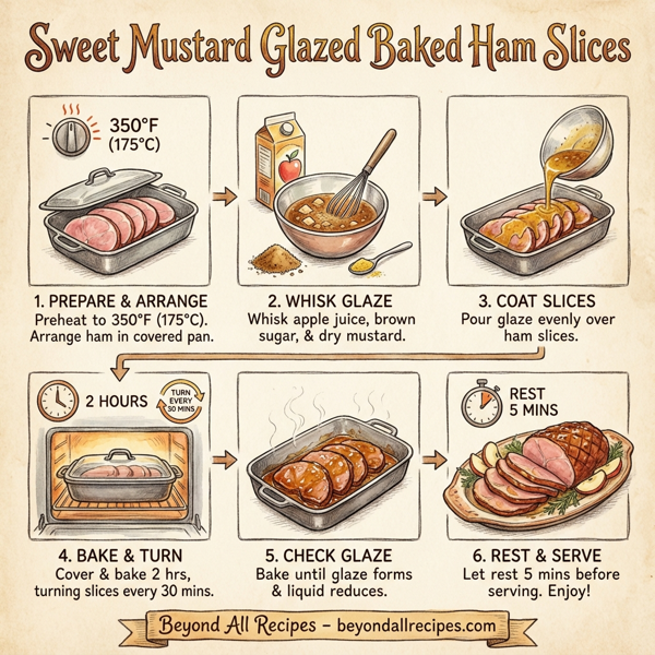 Sweet Mustard Glazed Baked Ham Slices instructions
