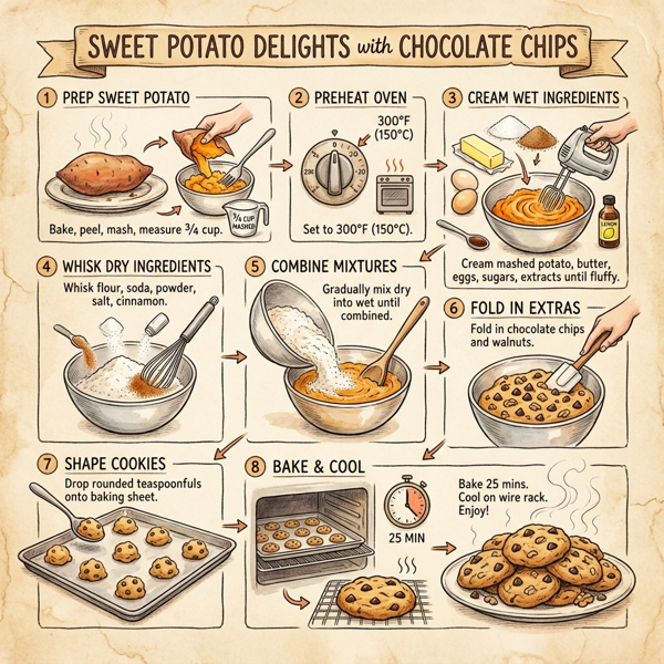 Sweet Potato Delights with Chocolate Chips instructions