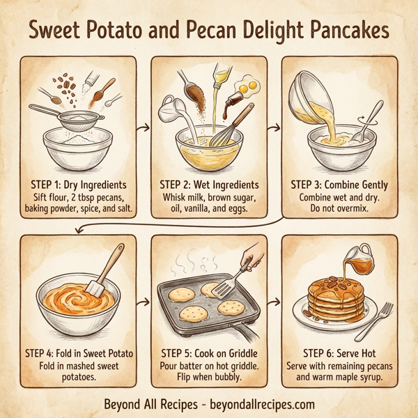 Sweet Potato and Pecan Delight Pancakes instructions
