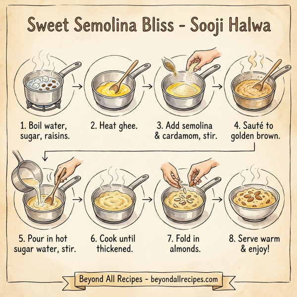 Sweet Semolina Bliss - Sooji Halwa instructions