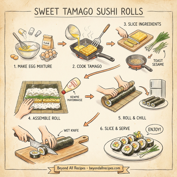 Sweet Tamago Sushi Rolls instructions