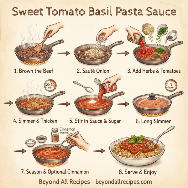 Sweet Tomato Basil Pasta Sauce instructions