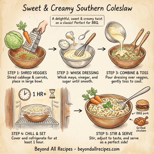 Sweet & Creamy Southern Coleslaw instructions