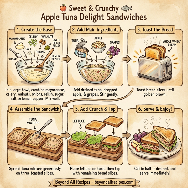 Sweet & Crunchy Apple Tuna Delight Sandwiches instructions