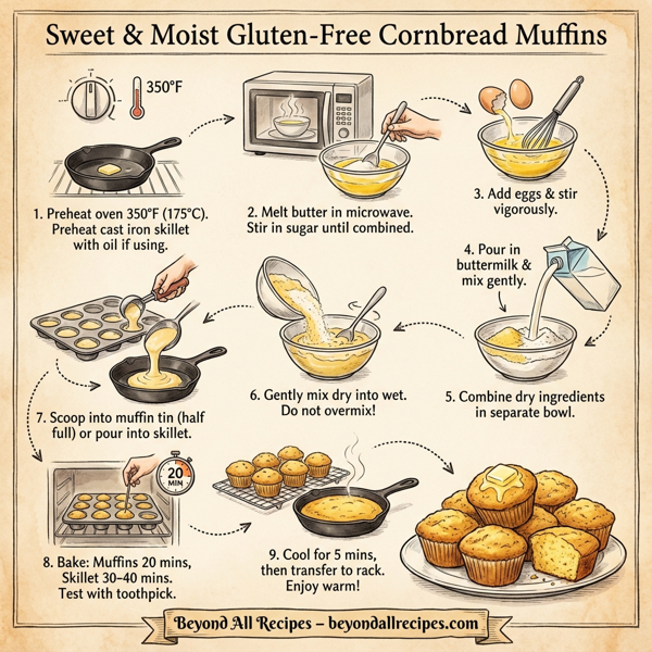 Sweet & Moist Gluten-Free Cornbread Muffins instructions