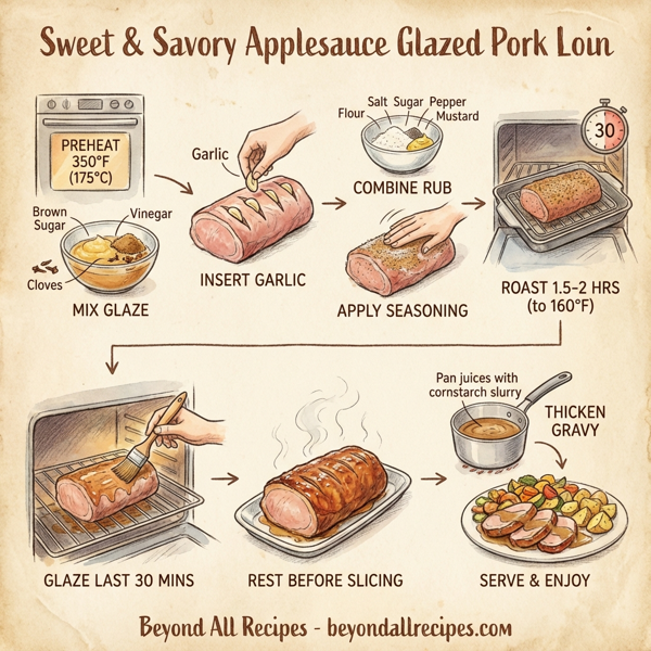 Sweet & Savory Applesauce Glazed Pork Loin instructions