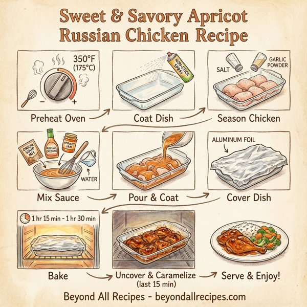 Sweet & Savory Apricot Russian Chicken instructions