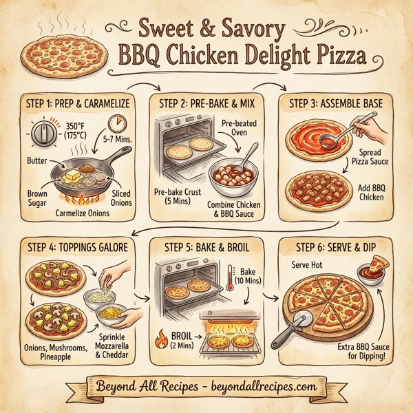 Sweet & Savory BBQ Chicken Delight Pizza instructions