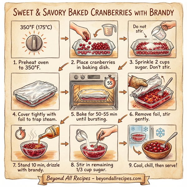 Sweet & Savory Baked Cranberries with Brandy instructions