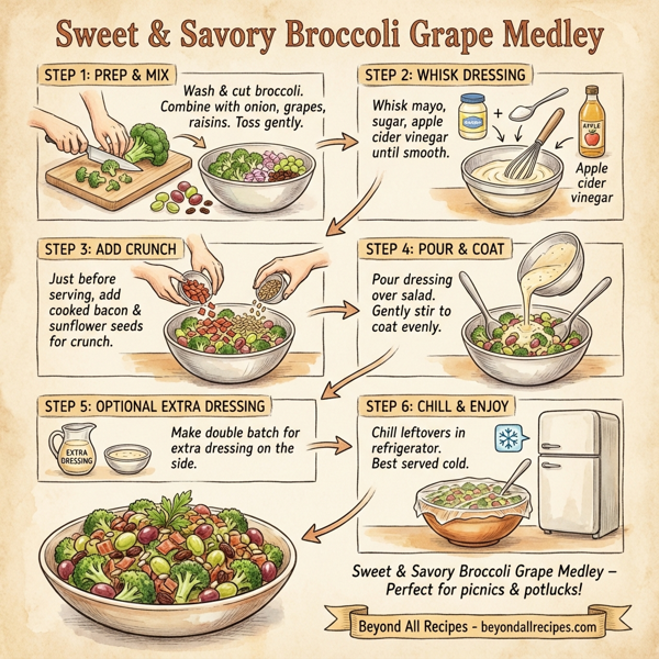 Sweet & Savory Broccoli Grape Medley instructions