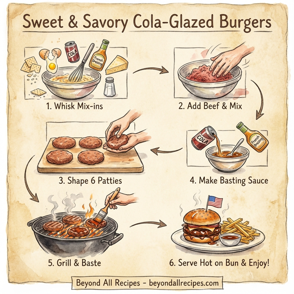 Sweet & Savory Cola-Glazed Burgers instructions