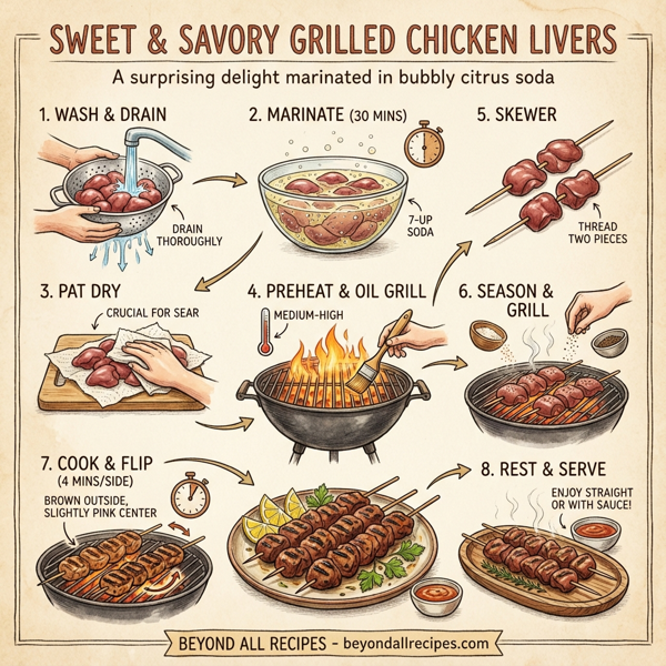 Sweet & Savory Grilled Chicken Livers instructions