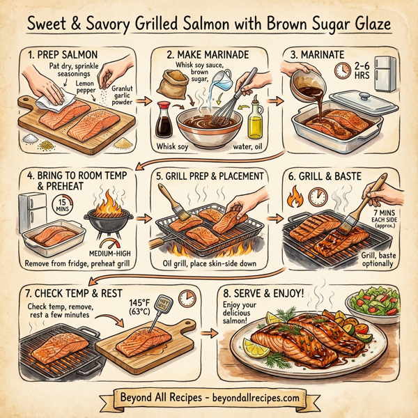 Sweet & Savory Grilled Salmon with Brown Sugar Glaze instructions