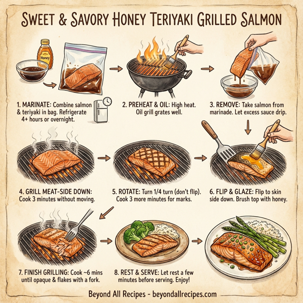 Sweet & Savory Honey Teriyaki Grilled Salmon instructions