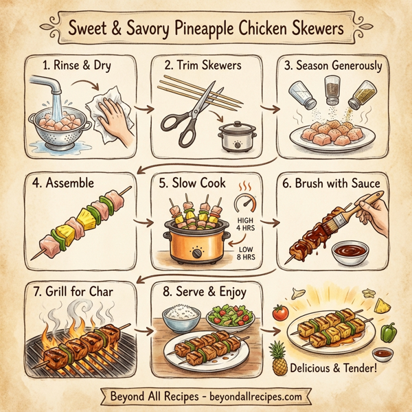 Sweet & Savory Pineapple Chicken Skewers instructions
