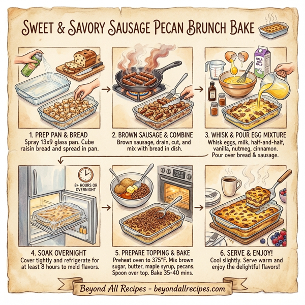 Sweet & Savory Sausage Pecan Brunch Bake instructions
