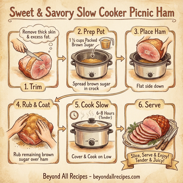 Sweet & Savory Slow Cooker Picnic Ham instructions