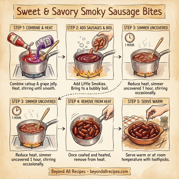 Sweet & Savory Smoky Sausage Bites instructions
