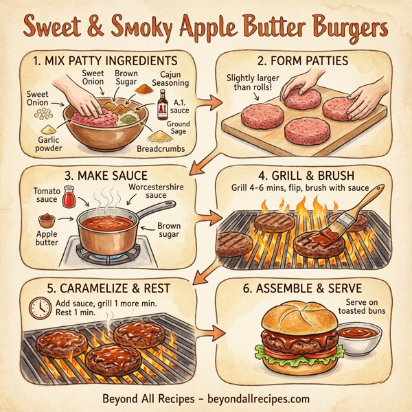 Sweet & Smoky Apple Butter Burgers instructions