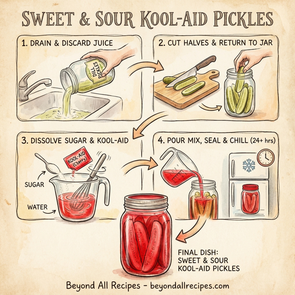 Sweet & Sour Kool-Aid Pickles instructions