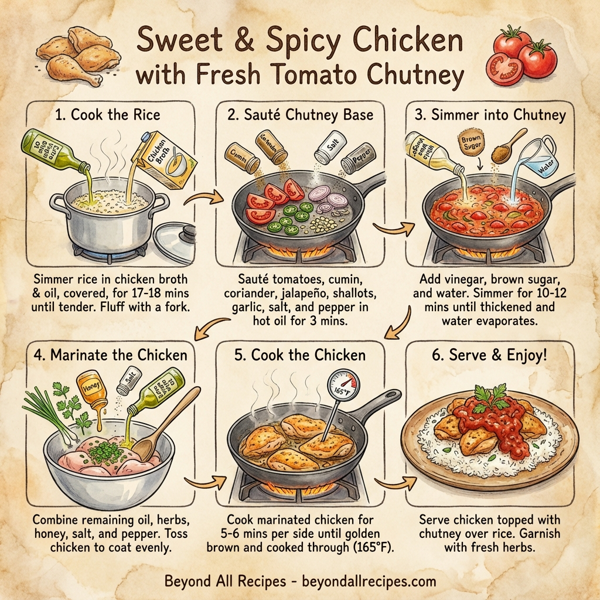 Sweet & Spicy Chicken with Fresh Tomato Chutney instructions