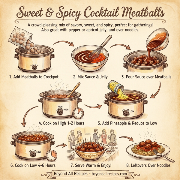 Sweet & Spicy Cocktail Meatballs instructions