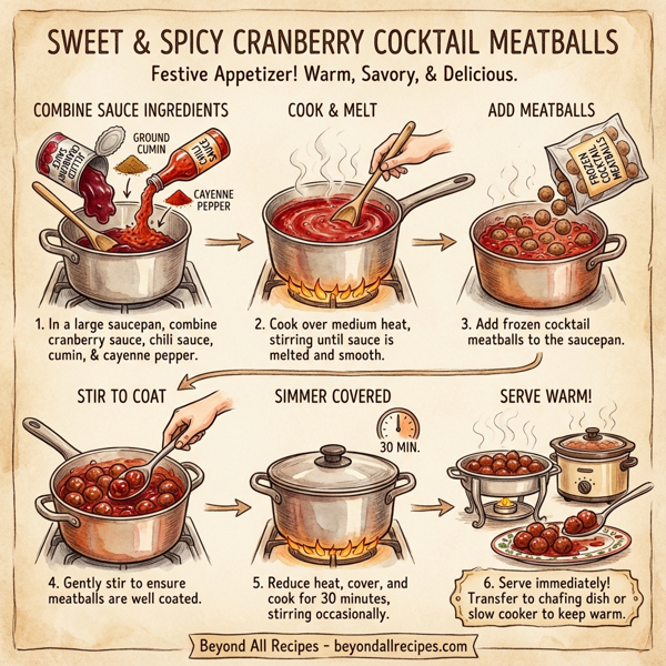 Sweet & Spicy Cranberry Cocktail Meatballs instructions