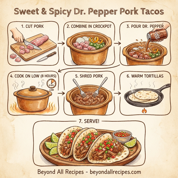 Sweet & Spicy Dr. Pepper Pork Tacos instructions