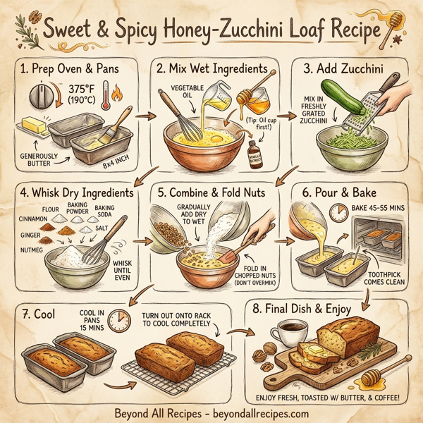 Sweet & Spicy Honey-Zucchini Loaf instructions