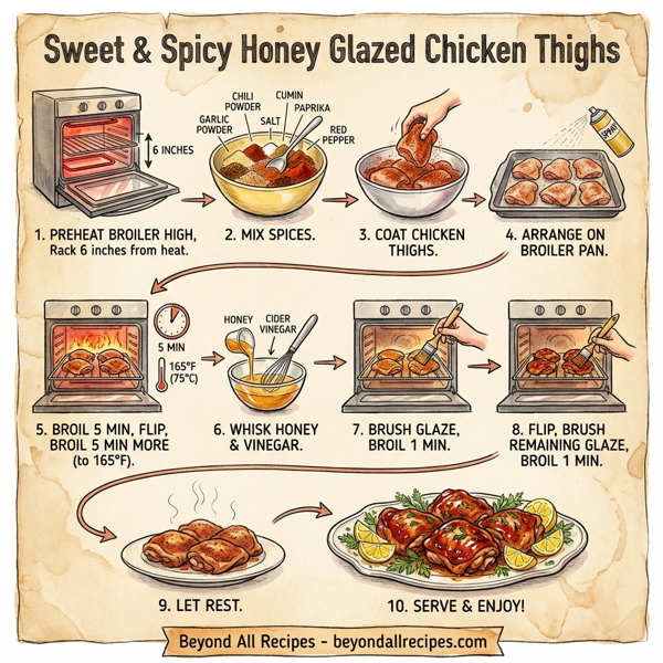 Sweet & Spicy Honey Glazed Chicken Thighs instructions