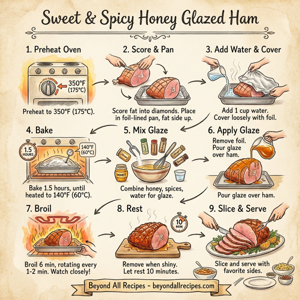 Sweet & Spicy Honey Glazed Ham instructions