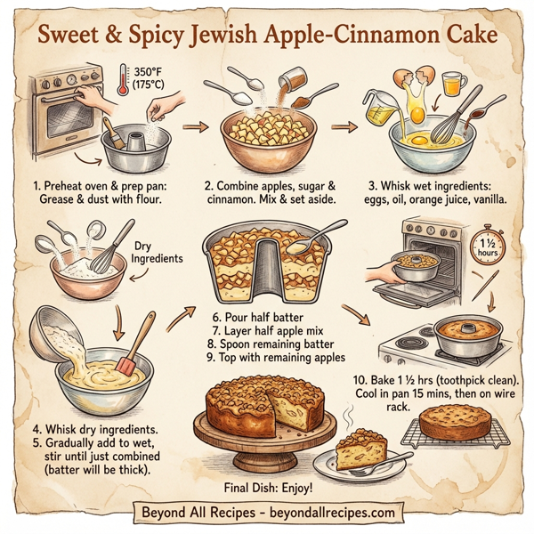 Sweet & Spicy Jewish Apple-Cinnamon Cake instructions