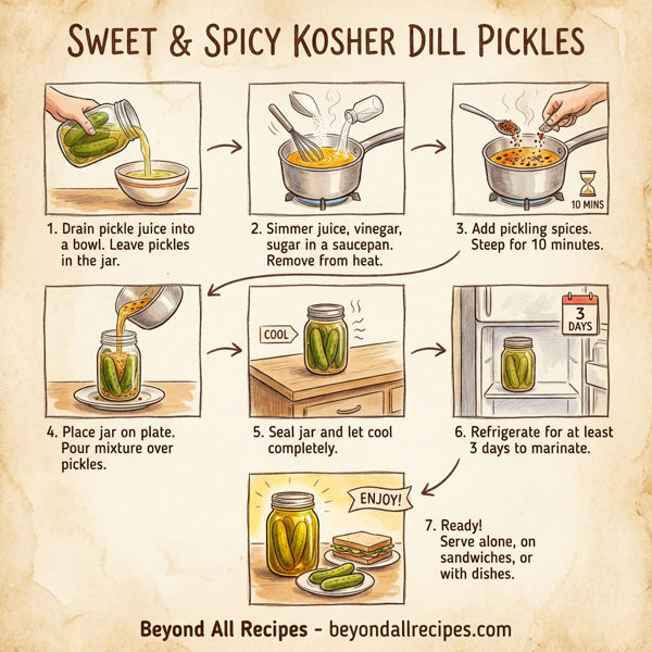 Sweet & Spicy Kosher Dill Pickles instructions