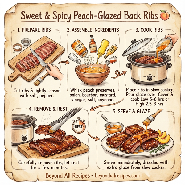 Sweet & Spicy Peach-Glazed Back Ribs instructions