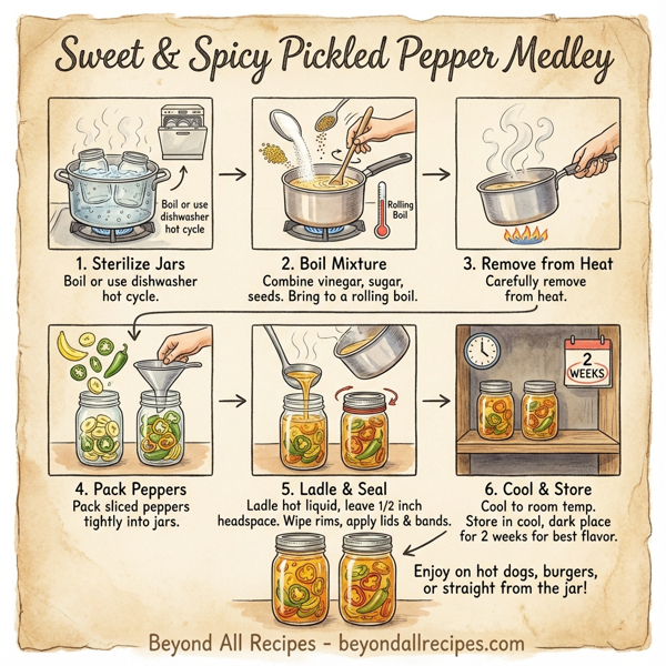 Sweet & Spicy Pickled Pepper Medley instructions