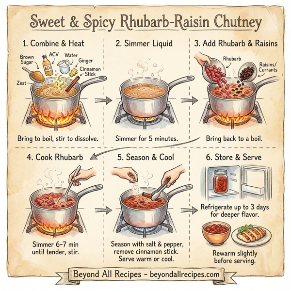 Sweet & Spicy Rhubarb-Raisin Chutney instructions