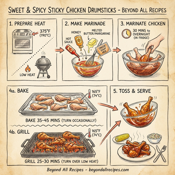 Sweet & Spicy Sticky Chicken Drumsticks instructions