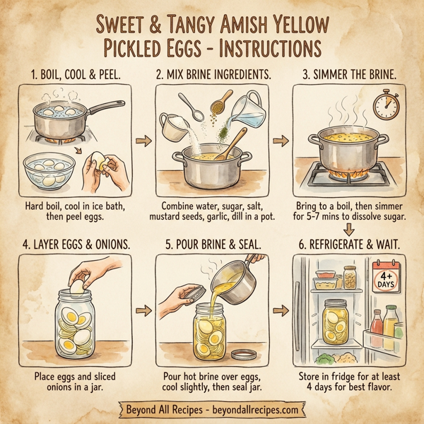 Sweet & Tangy Amish Yellow Pickled Eggs instructions