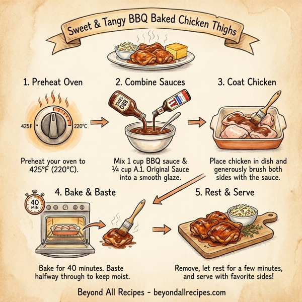 Sweet & Tangy BBQ Baked Chicken Thighs instructions