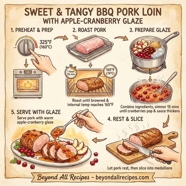 Sweet & Tangy BBQ Pork Loin with Apple-Cranberry Glaze instructions