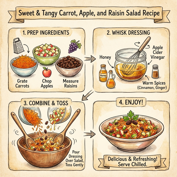 Sweet & Tangy Carrot, Apple, and Raisin Salad instructions