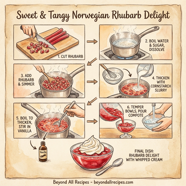 Sweet & Tangy Norwegian Rhubarb Delight instructions