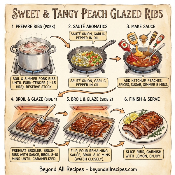 Sweet & Tangy Peach Glazed Ribs instructions