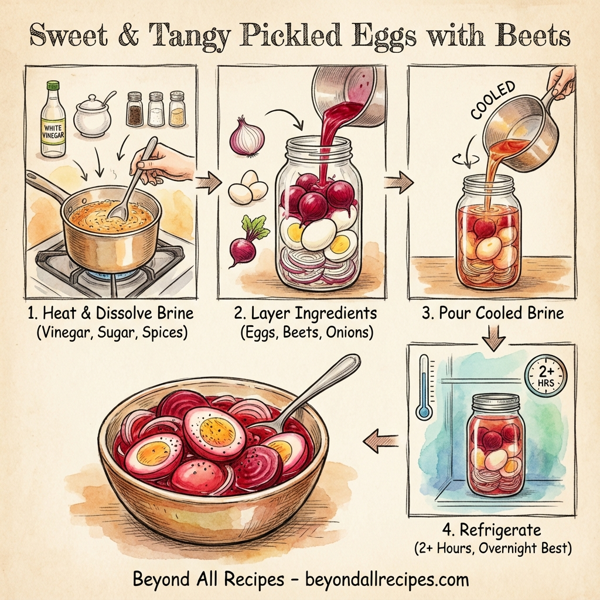 Sweet & Tangy Pickled Eggs with Beets instructions