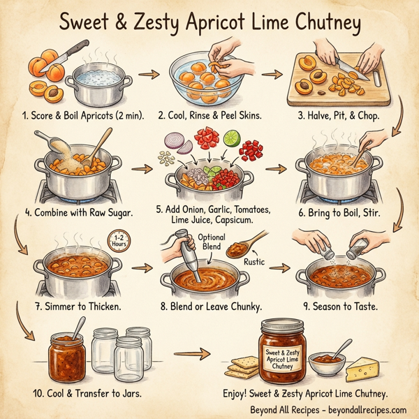 Sweet & Zesty Apricot Lime Chutney instructions