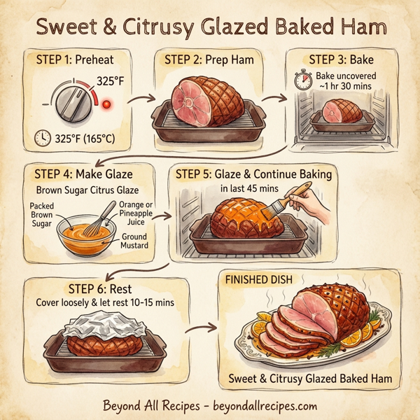 Sweet and Citrusy Glazed Baked Ham instructions
