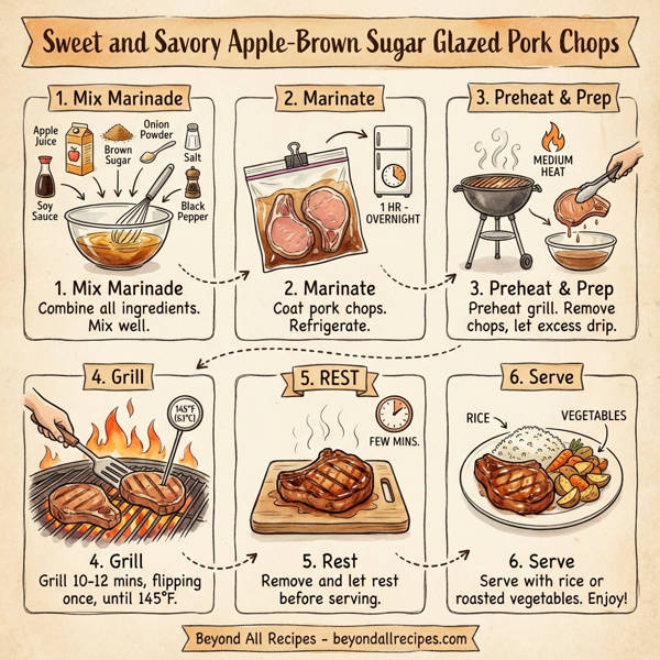 Sweet and Savory Apple-Brown Sugar Glazed Pork Chops instructions