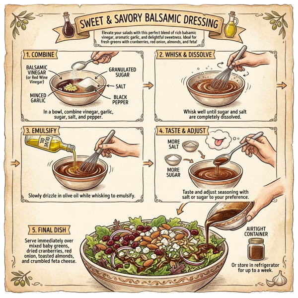 Sweet and Savory Balsamic Dressing instructions